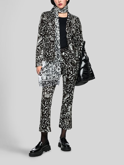 Marc Cain Taillierter Kurzblazer mit Katzenmotiv Black 1