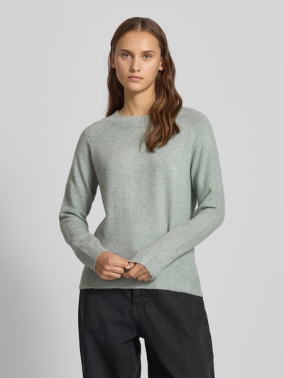 Only Sweter z dzianiny o kroju regular fit z raglanowymi rękawami model ‘RICA’ Trzcinowy 4