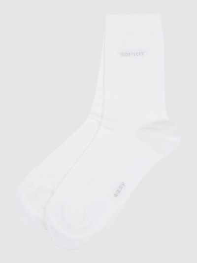 Esprit Socken mit Label-Stitching im 2er-Pack Weiss 1