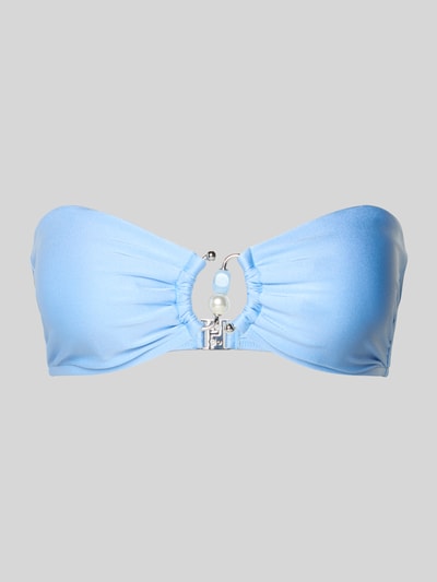 Produktfoto, Bikini-Oberteil mit Perlen Modell 'PALERMO' von Seafolly in Hellblau, Material-Mix mit Stretch-Anteil, glatte Textur