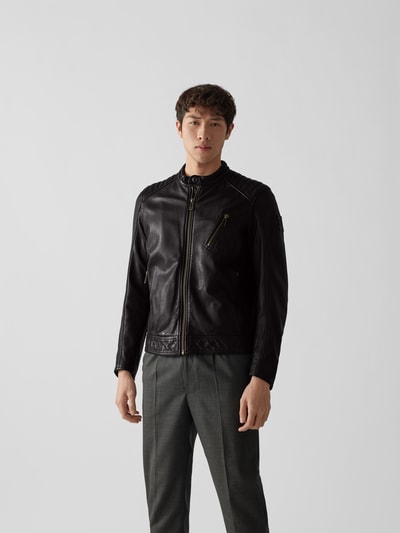 Belstaff Lederjacke mit Label-Details Black 4