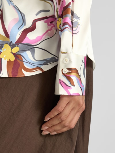 Herzensangelegenheit Regular Fit Seidenbluse mit Tunikakragen Offwhite 3