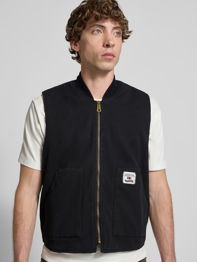 ANOTHER COTTON LAB Kamizelka z zamkiem błyskawicznym i detalem z logo Czarny 3
