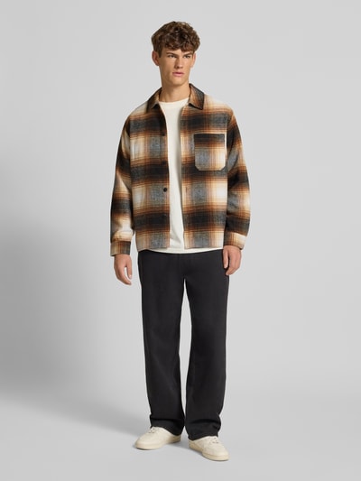 Jack & Jones Regular Fit Hemdjacke mit Brusttasche Modell 'ZAC' Beige 1