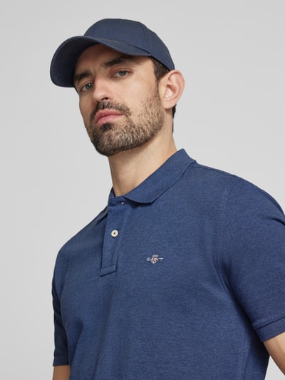 Gant Regular Fit Poloshirt mit Label-Stitching Jeansblau Melange 3