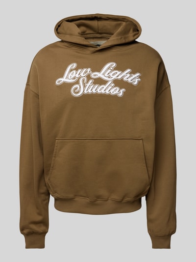 Low Lights Studios Oversized Hoodie mit Label-Stitching Dunkelgruen 2