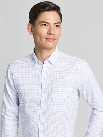 SEIDENSTICKER REGULAR FIT Regular fit zakelijk overhemd van katoen met button-downkraag Koningsblauw - 3