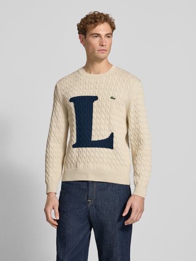 Lacoste Regular Fit Strickpullover aus Baumwoll-Mix  Offwhite 4