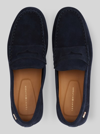 Tommy Hilfiger Mokasyny ze skóry welurowej Ciemnoniebieski 3