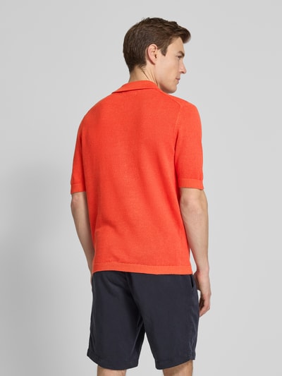 Marc O'Polo Regular Fit Poloshirt aus Leinen-Baumwoll-Mix Orange 5