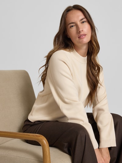 Jake*s Collection Sweter z dzianiny z okrągłym dekoltem Écru 3