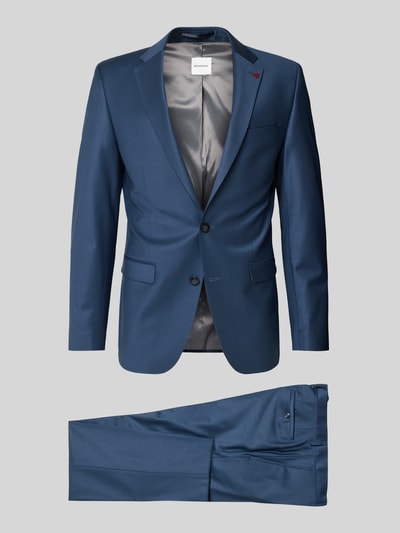 Produktfoto, Slim Fit 2-Knopf-Sakko mit Pattentaschen von Roy Robson in Blau, Material-Mix mit Stretch, klassische Form, glatte Textur