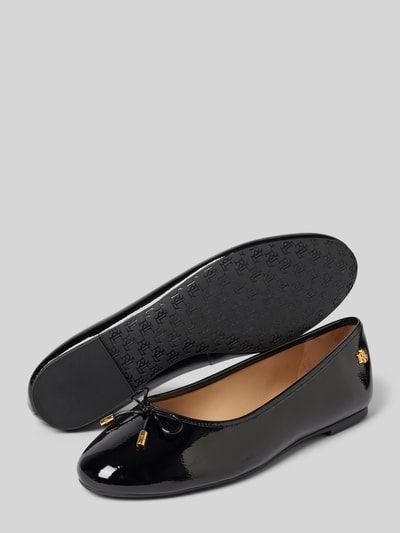 Lauren Ralph Lauren Lederballerinas mit Zierschleife Modell 'JAYNA' Black 4