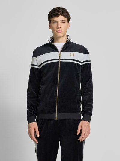 SERGIO TACCHINI Sweatjacke mit Stehkragen und Label-Stitching Modell 'DAMARINDO' Black 4