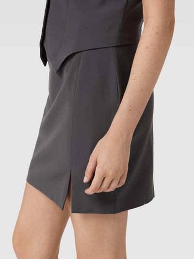 Vero Moda Minirok met pijpsplit, model 'TROIAN' Lichtgrijs gemêleerd - 3