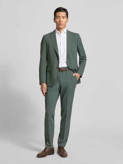 BOSS Slim fit pantalon met scheerwol, model 'H-GENIUS-253' Donkergroen - 1