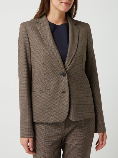 Jake*s Collection Blazer met pied-de-poule-dessin  Donkerbruin - 4