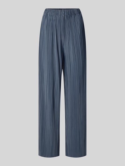Produktfoto, Wide Fit Stoffhose in Plissee-Optik Modell 'Uma' von Samsøe Samsøe im Elastischer-Material-Mix, dunkelblau, Elastischer Bund