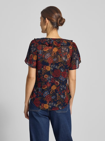 Lauren Ralph Lauren Regular Fit Bluse mit Volants Modell 'BADAYN' Marine Melange 5