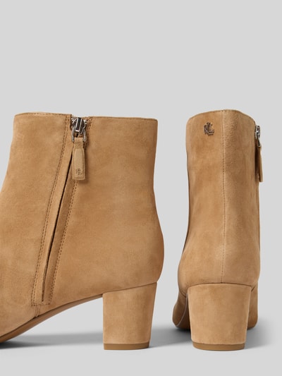 Lauren Ralph Lauren Stiefeletten mit Label-Applikation und Blockabsatz Sand 2