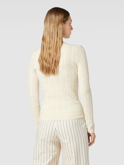 Polo Ralph Lauren Strickpullover mit Zopfmuster Modell 'JULIANNA' Ecru 5