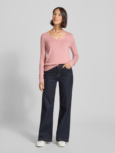 Tom Tailor Bluzka z dzianiny o kroju regular fit z mieszanki bawełny i wiskozy Mocnoróżowy 1