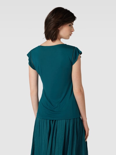 Zero T-shirt van viscose met boothals Blauw - 5