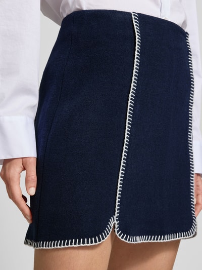 YAS Minirock mit Ziernähten Modell 'VICCO' Marine 3
