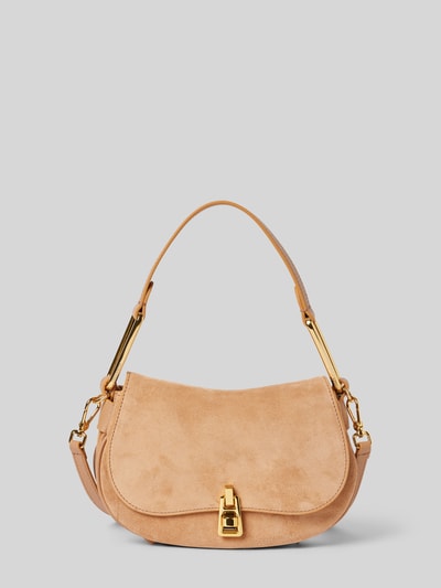 Coccinelle Handtas van leer met labeldetail, model 'MAGIE' Camel - 2