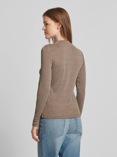 Christian Berg Woman Shirt met lange mouwen en opstaande kraag Taupe gemêleerd - 5