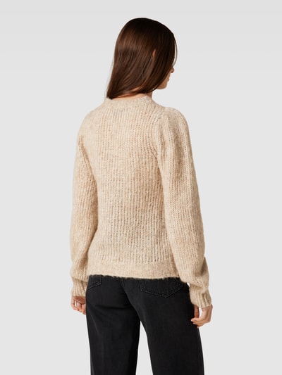 Neo Noir Gebreide pullover met ballonmouwen, model 'Martina' Beige - 5