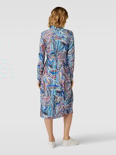 Christian Berg Woman Hemdblusenkleid aus Viskose mit Allover-Muster Blau 5