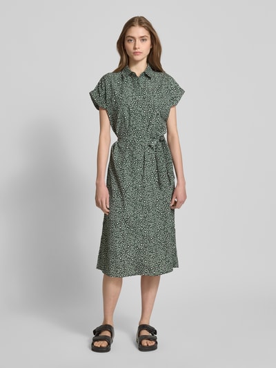 ONLY Fließendes Hemdblusenkleid mit Allover-Muster Modell 'Hannover' Schilf 4