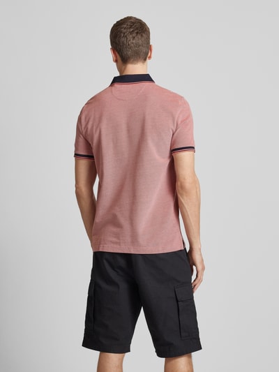 Gant Slim fit poloshirt met labelstitching Felroze - 5