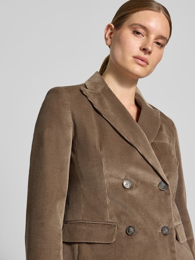 Weekend Max Mara Regular Fit Longblazer mit Cordstruktur Taupe 3
