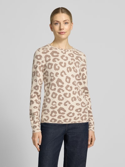 VILA Gebreide pullover van viscosemix model 'TIF' Beige - 4