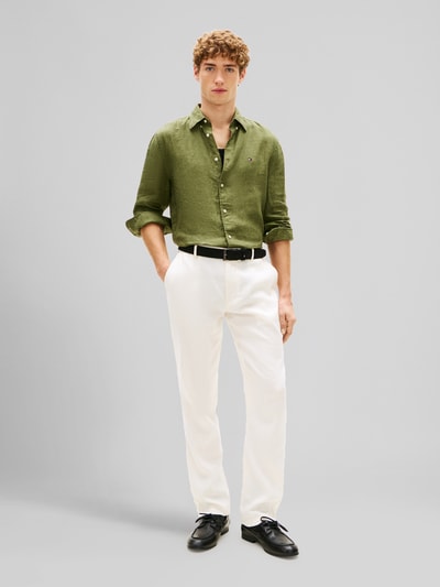 Tommy Hilfiger Regular Fit Freizeithemd aus reinem Leinen Khaki 1