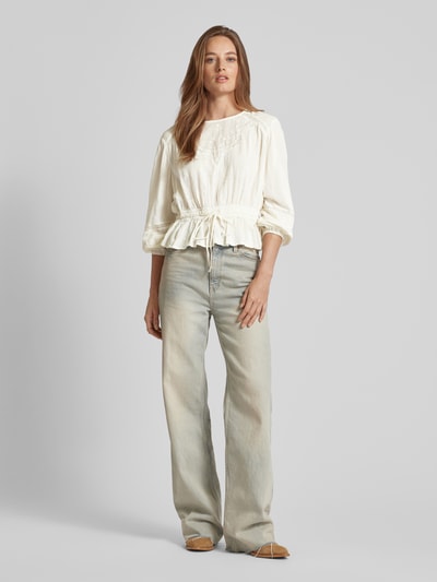 Mango Bluse mit Ausbrenner-Effekt Modell 'LUCY' Offwhite 1