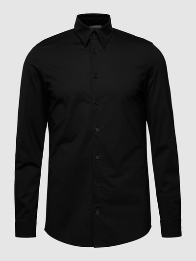 Drykorn Slim Fit Business-Hemd mit Kentkragen Modell 'ZED' Black 2