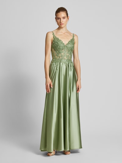 Luxuar Abendkleid mit Spitzenbesatz Lind 4