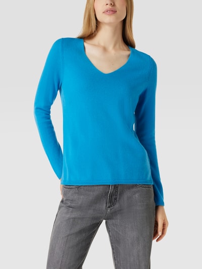 Christian Berg Woman Strickpullover aus Kaschmir mit V-Ausschnitt Blau 4