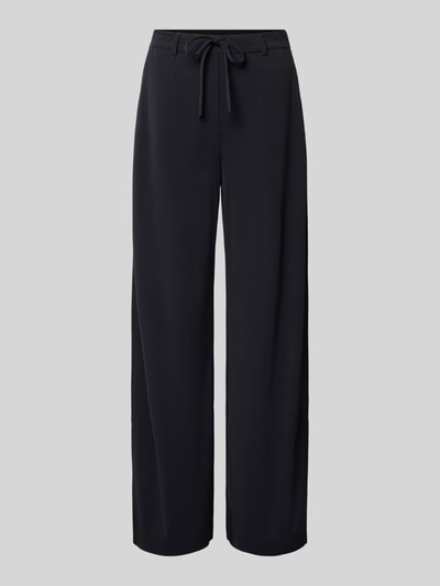 Productfoto, zwarte recht gesneden Dames broek EDOTTO van MM by Max Mara, gladde textuur, eenvoudige lijnen, effen kleur