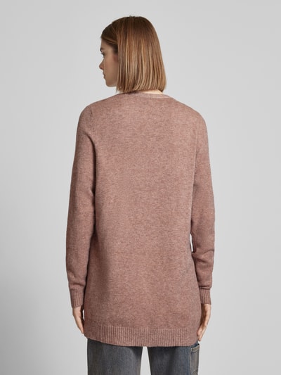 Only Gebreide cardigan met steekzakken, model 'LESLY' Mauve - 5