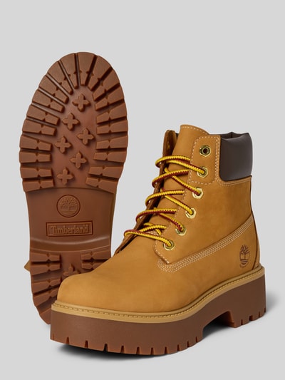 Productfoto, Schnürboots aus Leder-Mix van Timberland voor dames, Waterdicht design, label in reliëf, geprofileerde zool, hakhoogte maat 39: 7 cm, schachthoogte: 13 cm, schachtbreedte: 10 cm
