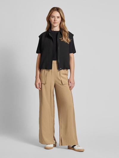 YAS Wide leg stoffen broek met opgestikte zakken, model 'ERMILLA' Camel - 1