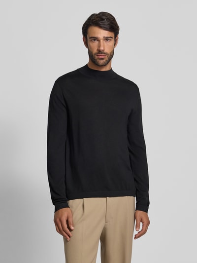 Tiger Of Sweden Gebreide pullover van merinowol met opstaande kraag, model 'Tern' Zwart - 4