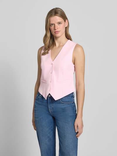 PIECES Slim Fit Anzugweste mit angedeutete Taschen Modell 'BOZZY VEST' Altrosa Melange 4