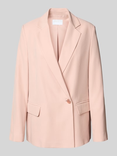 Produktfoto, Relaxed Fit Blazer aus Viskose-Mix mit Pattentaschen von Jake*s Collection in hellem Rosa, Reverskragen, glatte Oberfläche.