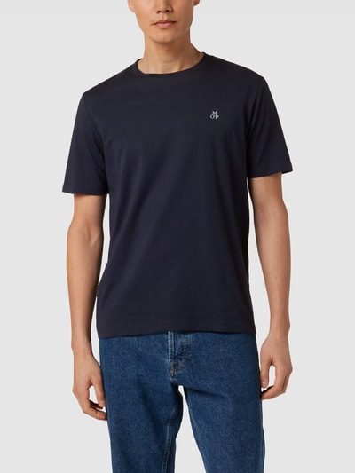 Marc O'Polo T-Shirt mit Label-Stitching im 2er-Pack Marine 4