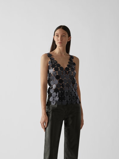 Paco Rabanne Top mit Applikationen Schwarz 4